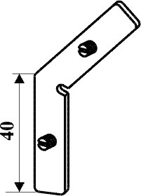 Kątownik narożnikowy 135° do Octanormy ( 4 mm ) 40 x 10 x 3 / 2x M4