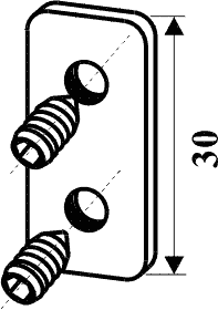 Tabletka oporowa 30 x 14 x3 / 2 x M6