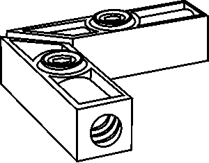 Zamek 14x14 90° nożycowy