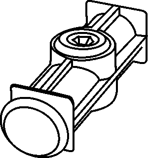 Zamek 20x20 Ø19,5 / 11,8 mm