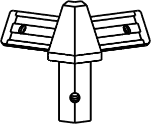 Głowica narożnikowa do A 6129 / A 6128 135° - metalizowana, srebrna