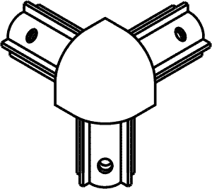 Głowica narożnikowa do A 6036 3 x 90° - metalizowana, srebrna