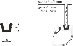 Uszczelka przyszybowa U 110