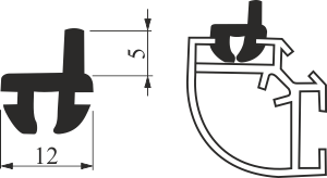 Uszczelka przydrzwiowa do profilu A6470